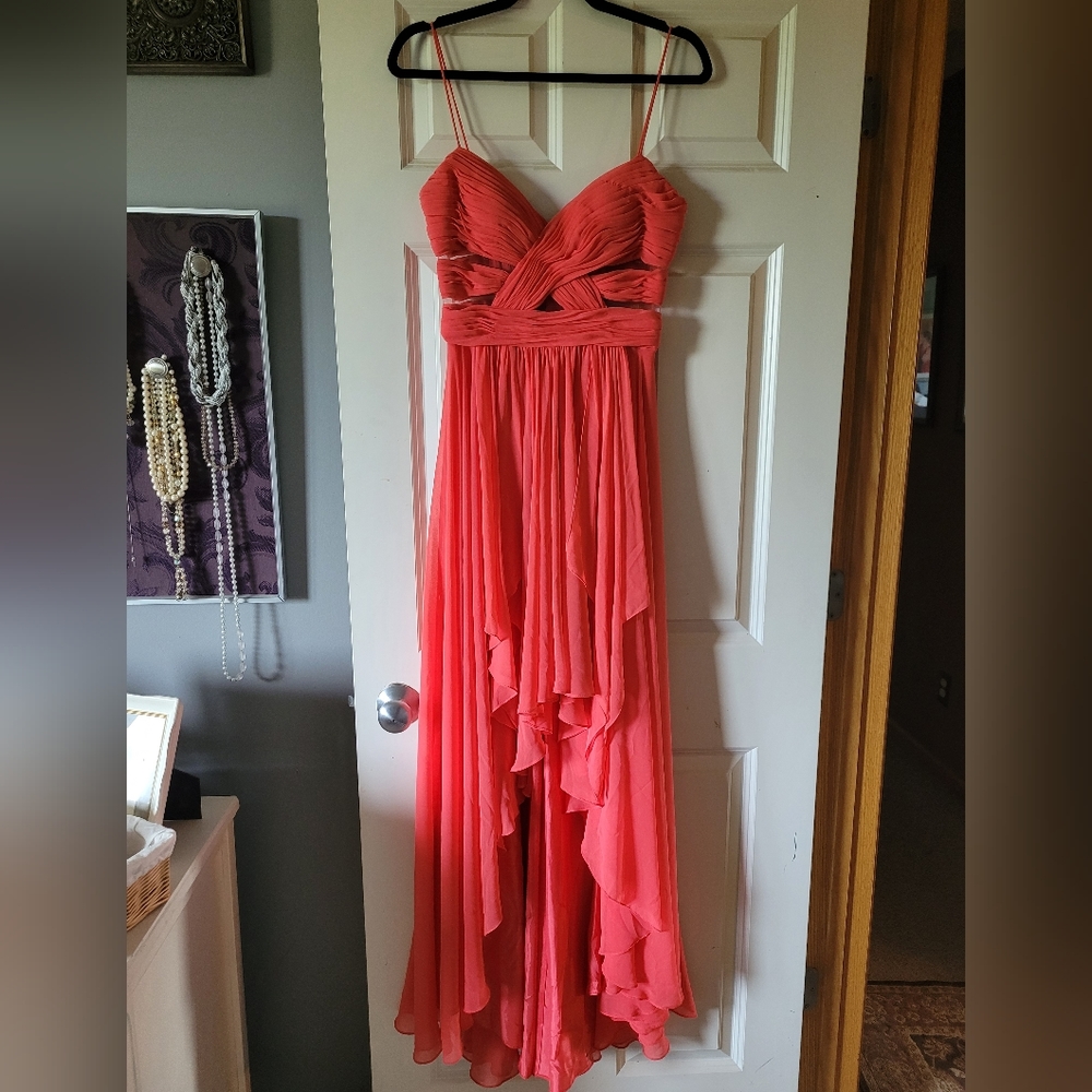Coral high-low dress, size 6